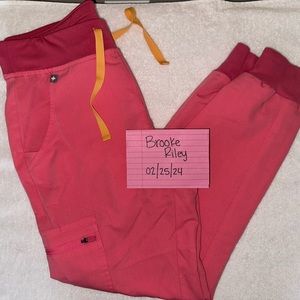 Fig scrub bottoms -pinkish/peach joggers -XS/P